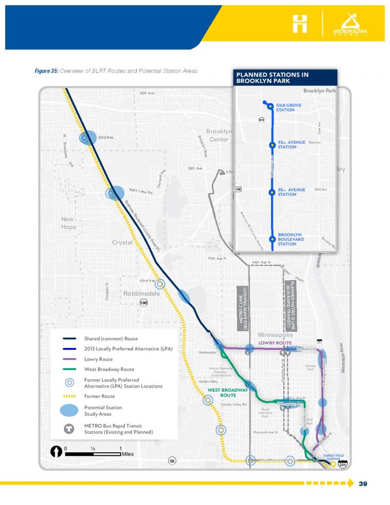 Light rail extension considering two routes through North Minneapolis