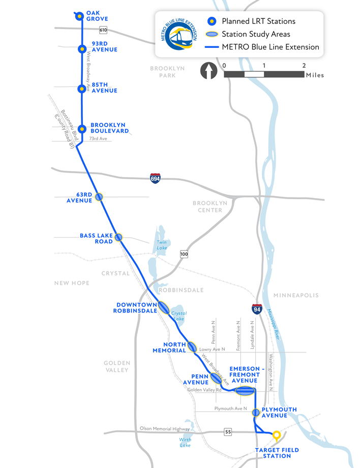 Blue Line Extension Route is set