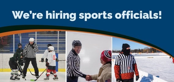 Now hiring basketball, hockey and broomball officials! Free training clinics scheduled